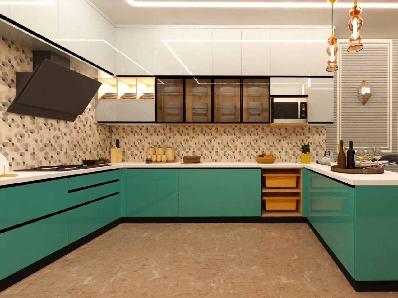Modern Kitchen Makeover — luxury home interiors by Exquisite Spaces (India)